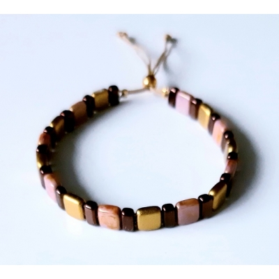 tila armbandje goud met oudroze tila armbandje goud met oudroze